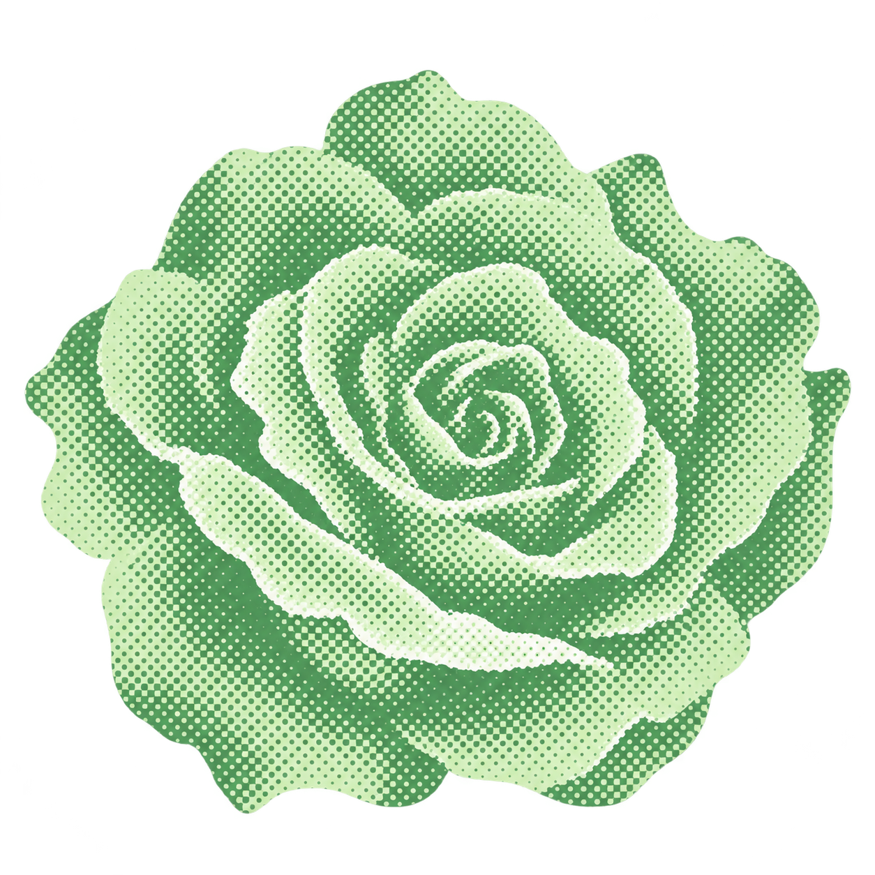 FLORA two-tone dotted rose logo